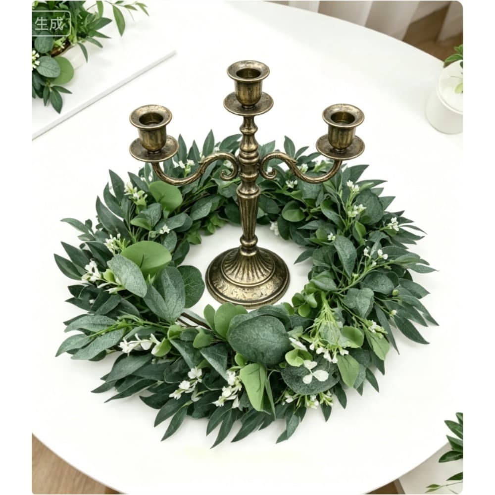 Set aus 6 künstlichen Blumenkranz-Kerzenhaltern, 25 cm