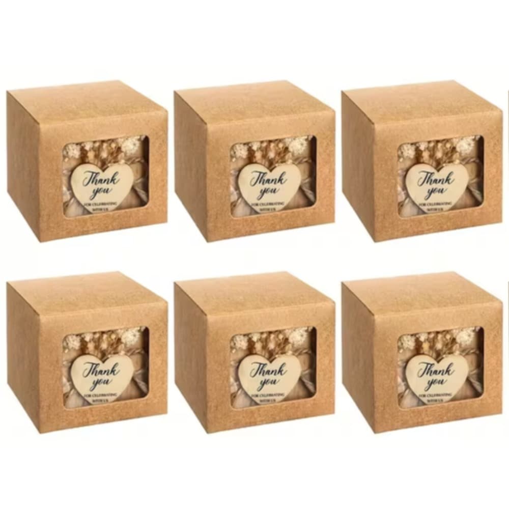 6-Piece Party Gift Set with Wooden Candle Holders and Decor