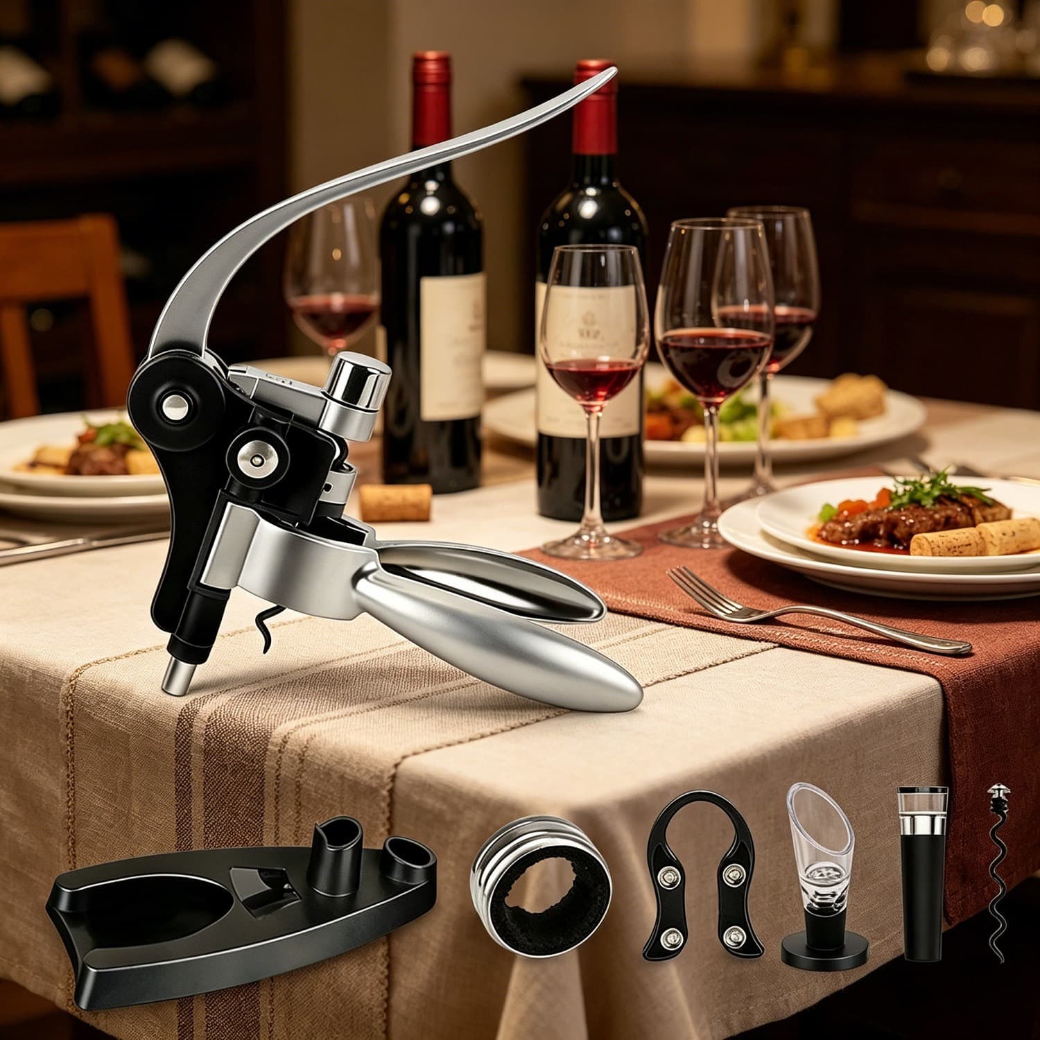 7-Piece Corkscrew Set with Rabbit Motif