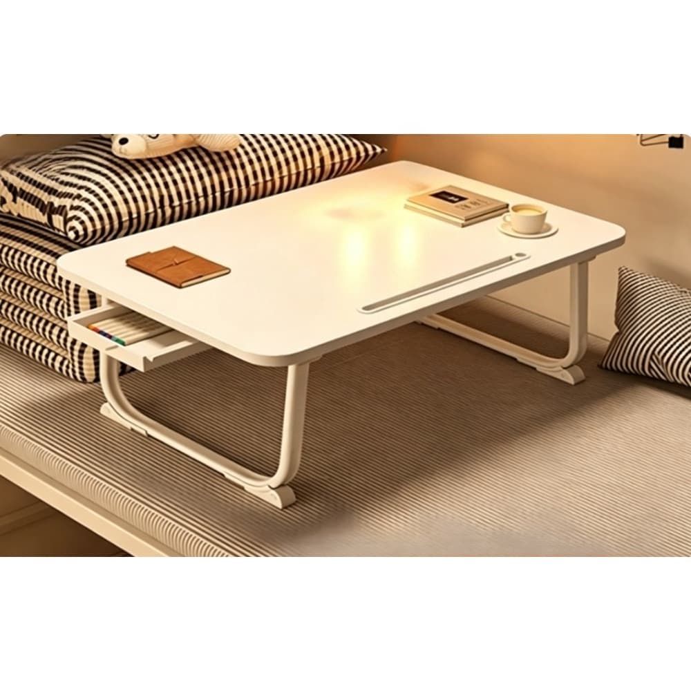 Kleiner Klapptisch 40x60x28 cm mit Getränkehalter & Schublade