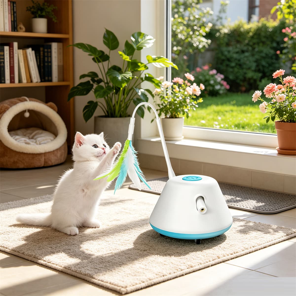 Katzenspielzeug mit 3 Federbüscheln als Ersatz