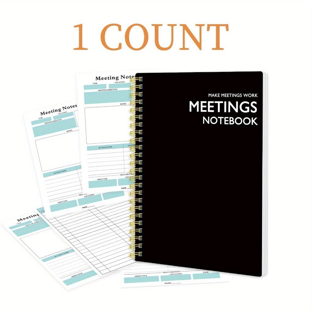Rundes Konferenz-Notizbuch für Meetings und Protokolle