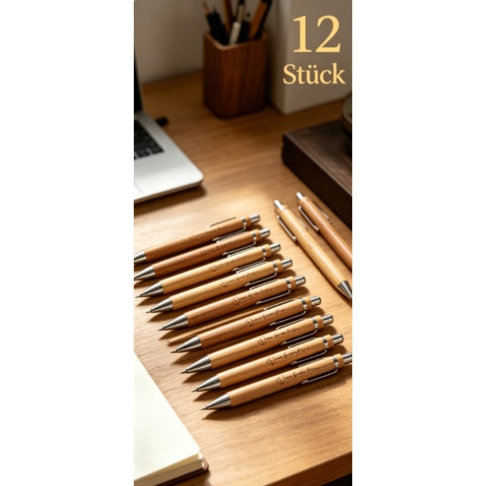 12er-Set Kugelschreiber mit Blumendesign und Dankeschön-Motiv