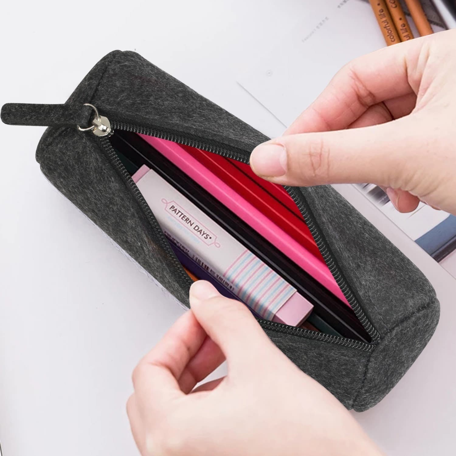 Filzstiftetasche 4-teiliges Set aus Filz