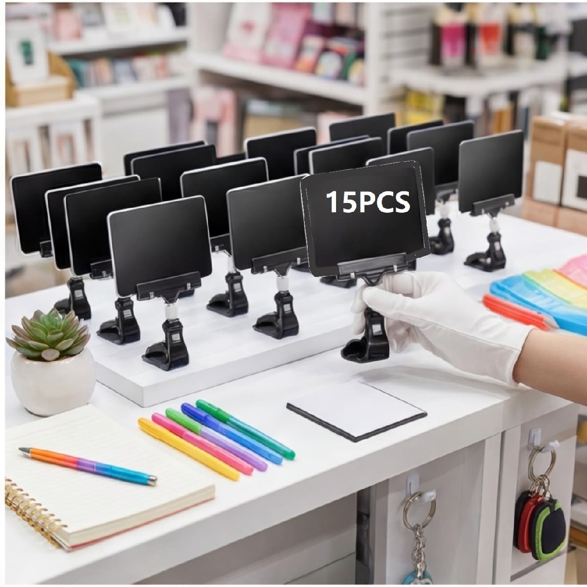 A6 Preisschilder abwischbar PVC Schwarz Ständer