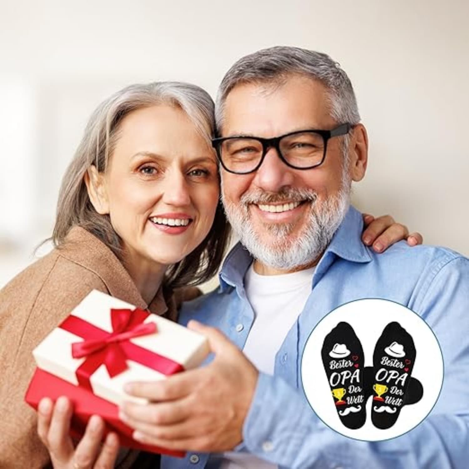 2 Paar Oma und Opa Socken für Weihnachten