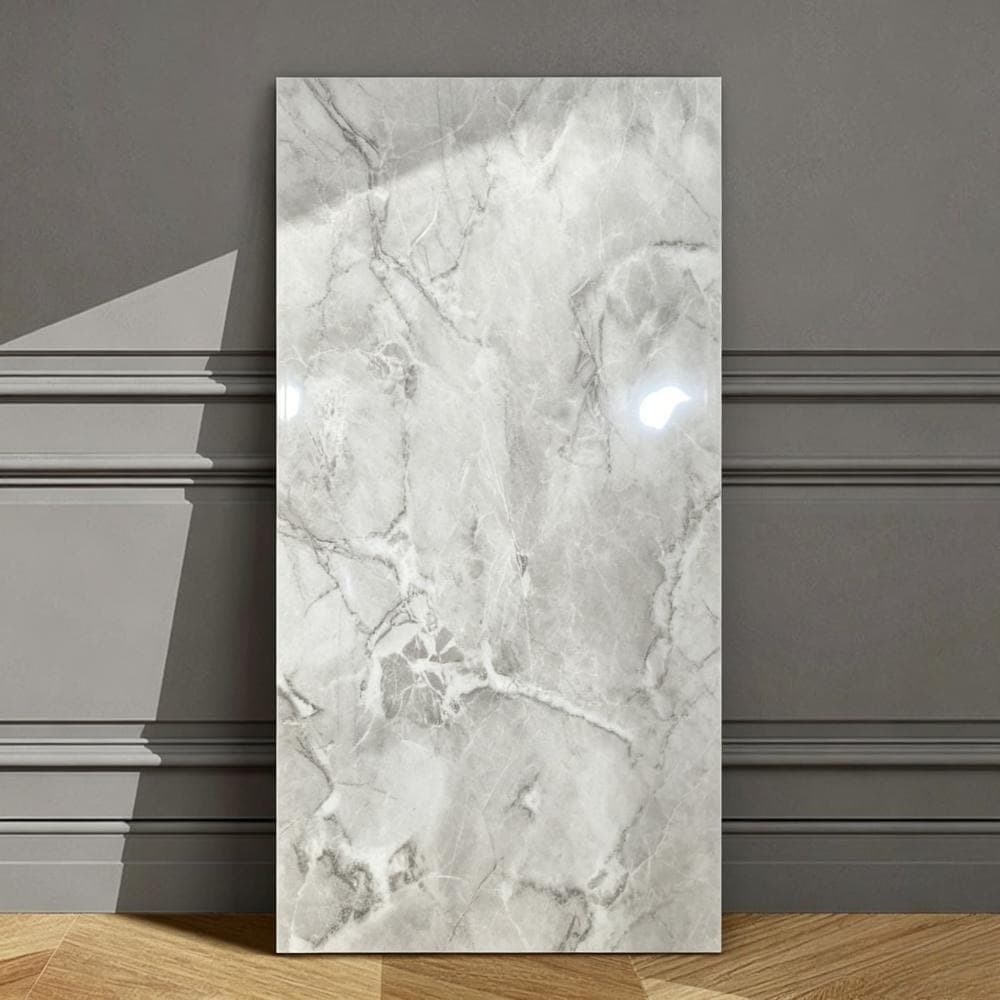 Selbstklebende Wandsticker, 10er-Set, grau, 30 x 60 cm