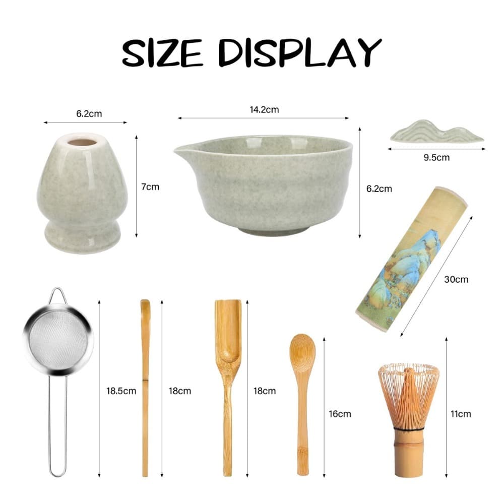 Set Matcha 9 pièces avec bol, fouet et accessoires