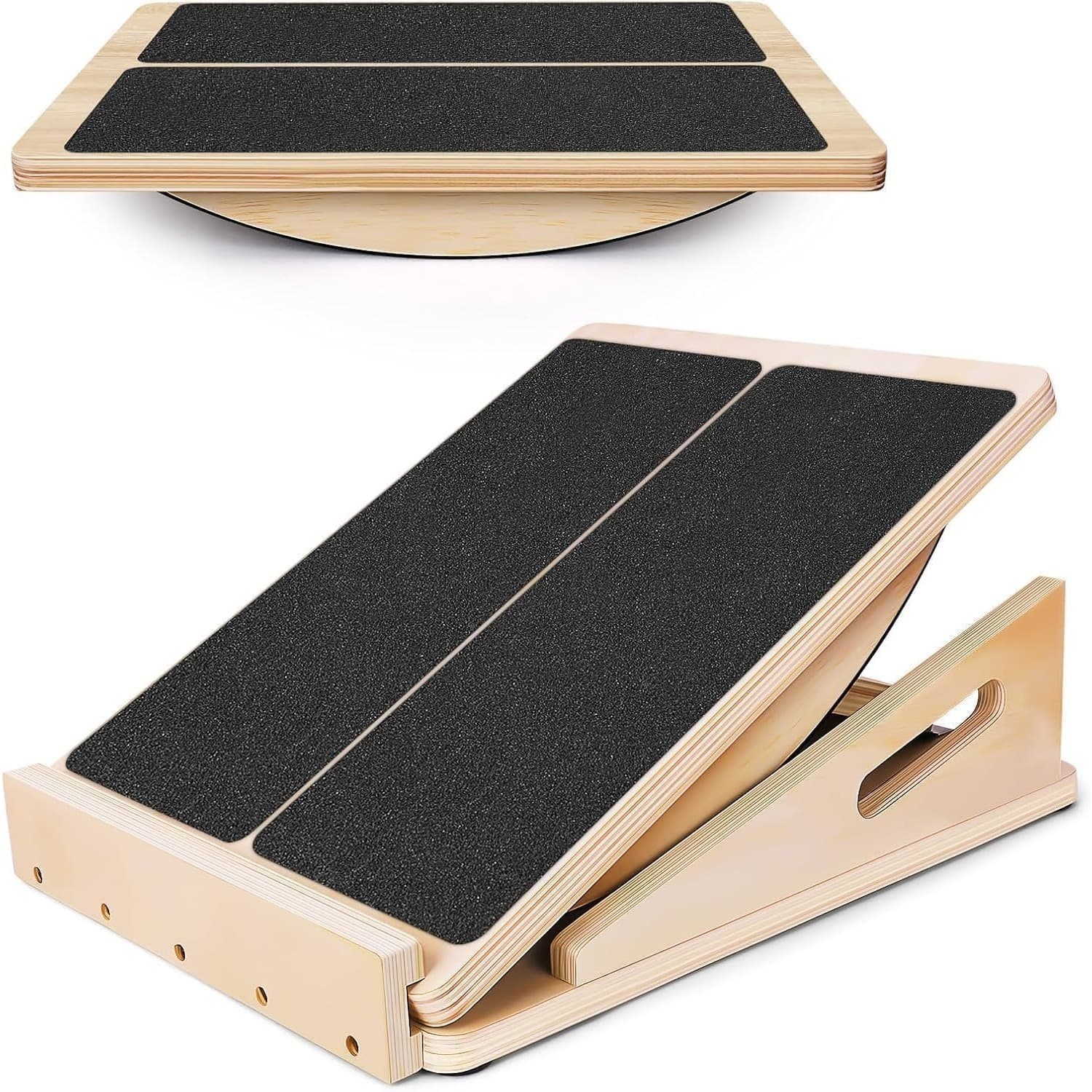 2-in-1 Balance Board mit Wadenstretcher & Griff