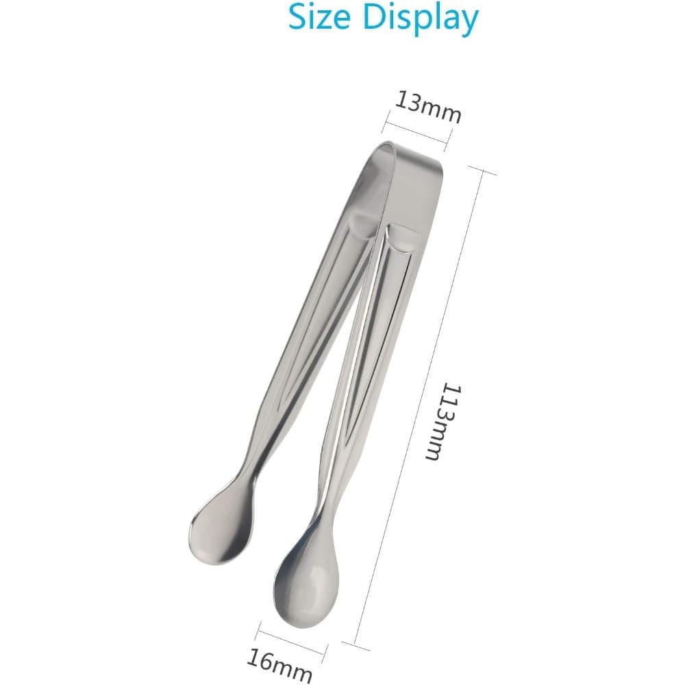 Set of 10 Stainless Steel Tongs for Home and Party