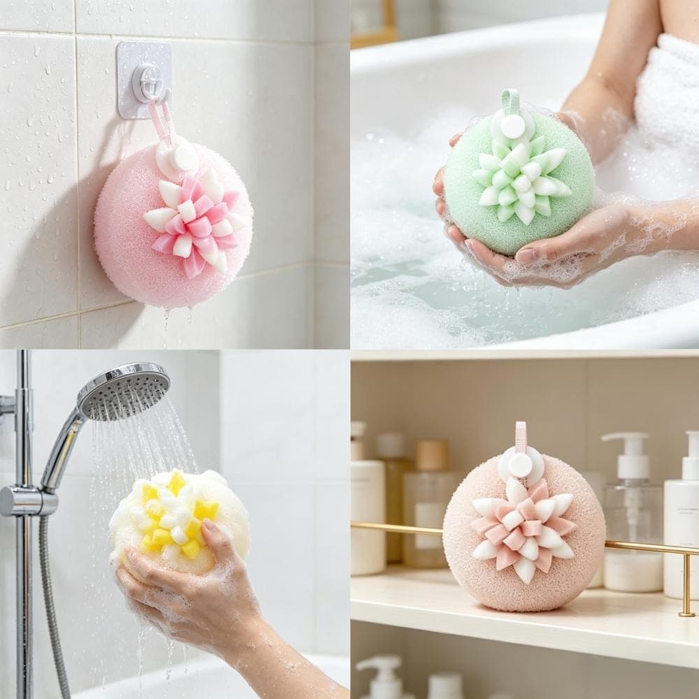 Set de 4 balles de bain en 4 couleurs