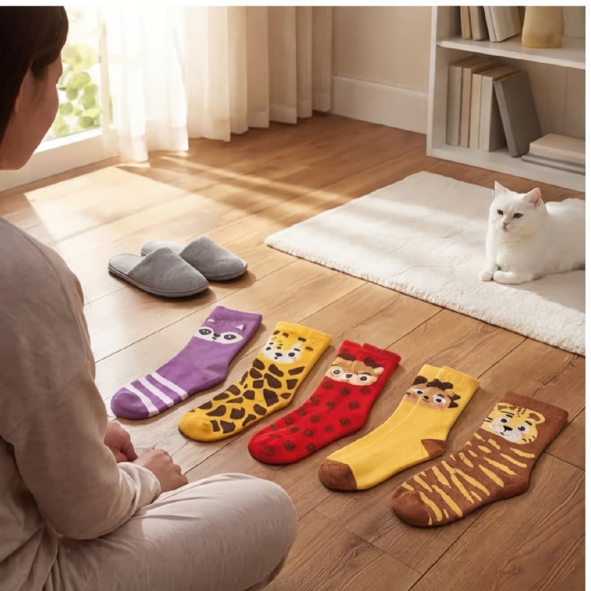 5 Paar Damen Socken mit Tiermotiven