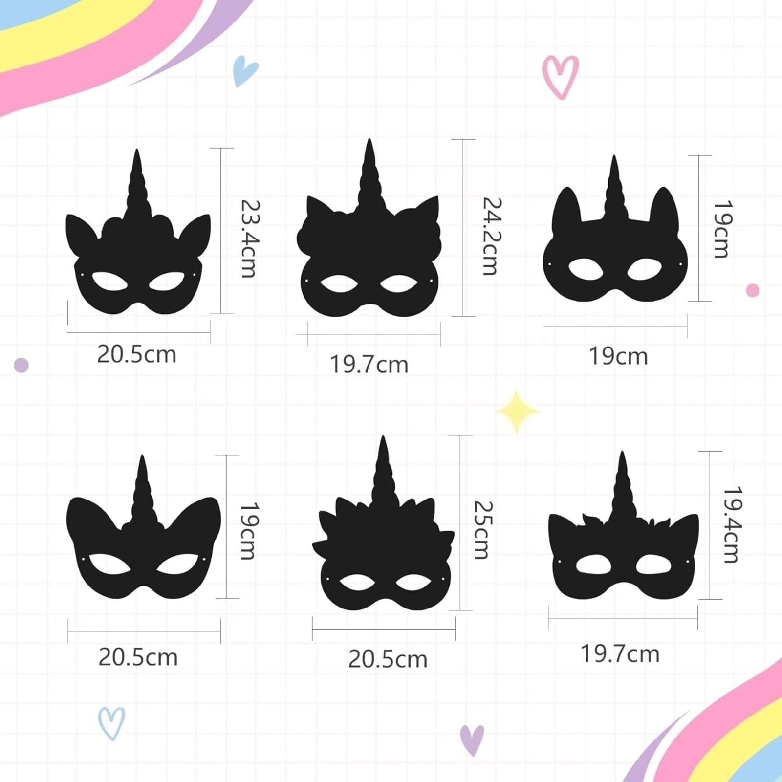 24 Unicorn Scratch Paper Masks to Design Yourself