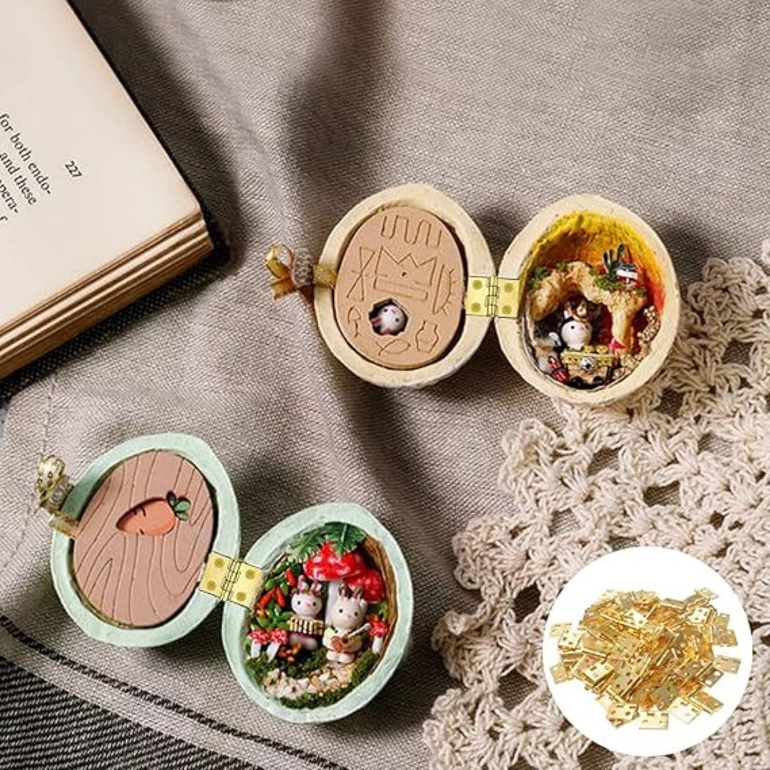 100 Miniatur-Scharniere aus Messing mit Schrauben