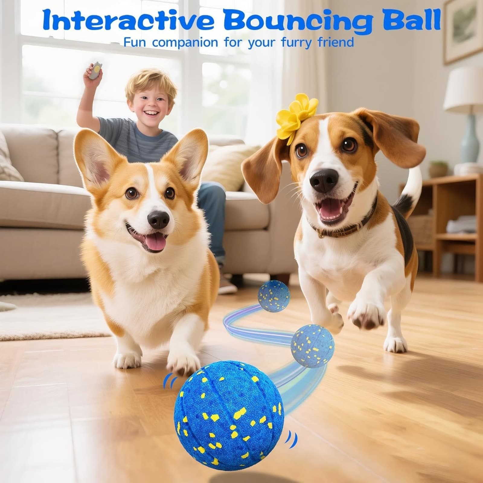 Blauer Spielball für Hunde, robust und schwimmfähig
