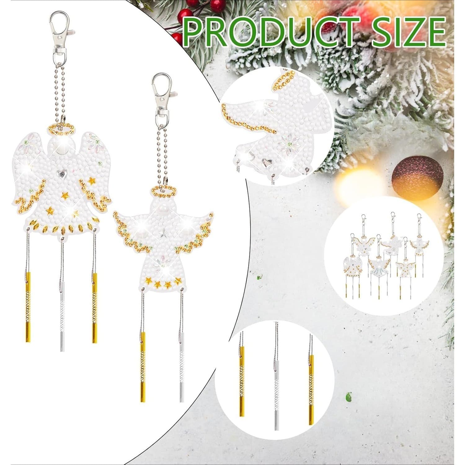 6-Piece Diamond Painting Set Guardian Angel Wind Chime