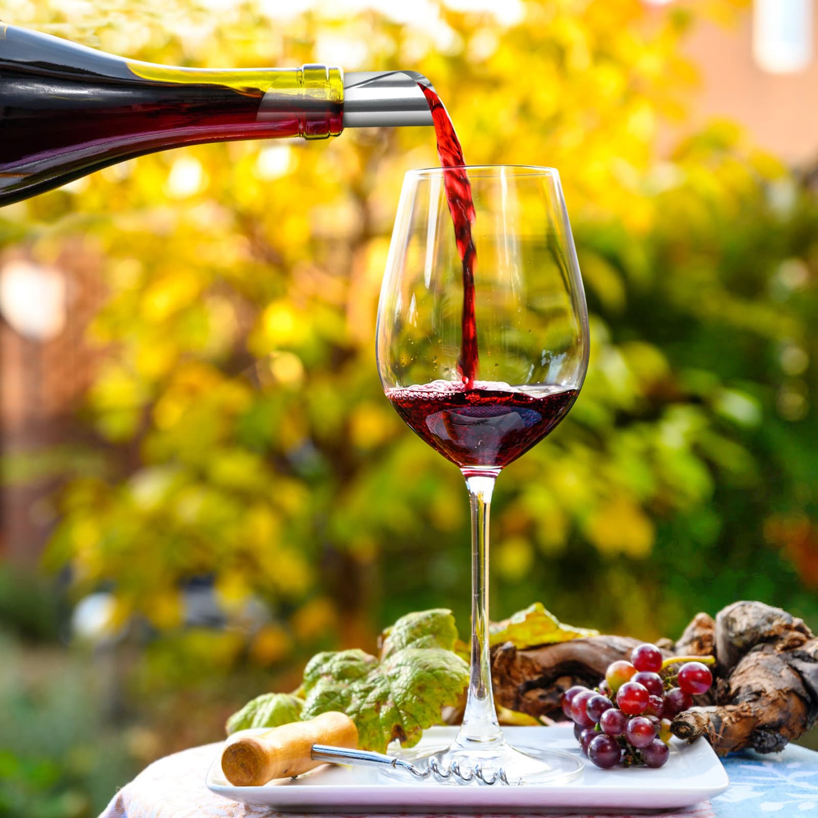 Wiederverwendbare Champagnerflaschen-Stopper mit Ausgießern, 4 Stück