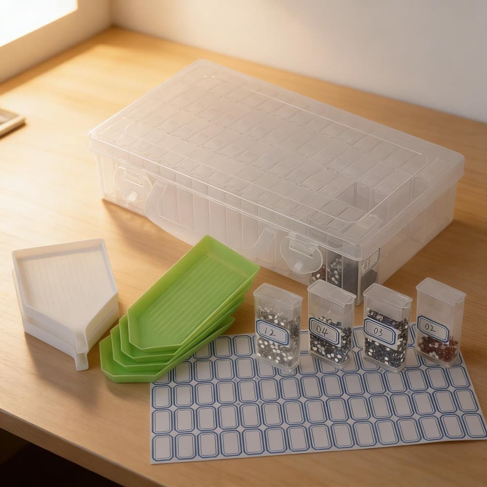 Diamond Painting Accessory Kit, 4 Trays & Box