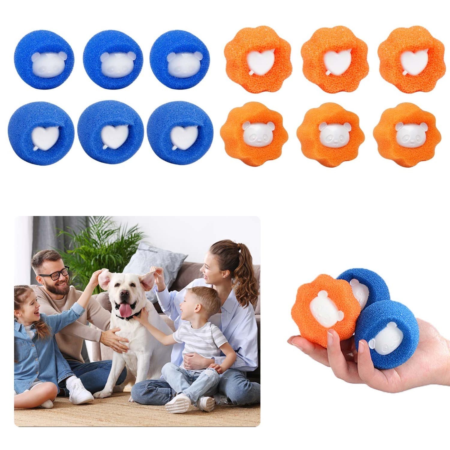 Set aus 12 Waschbällen für die Waschmaschine