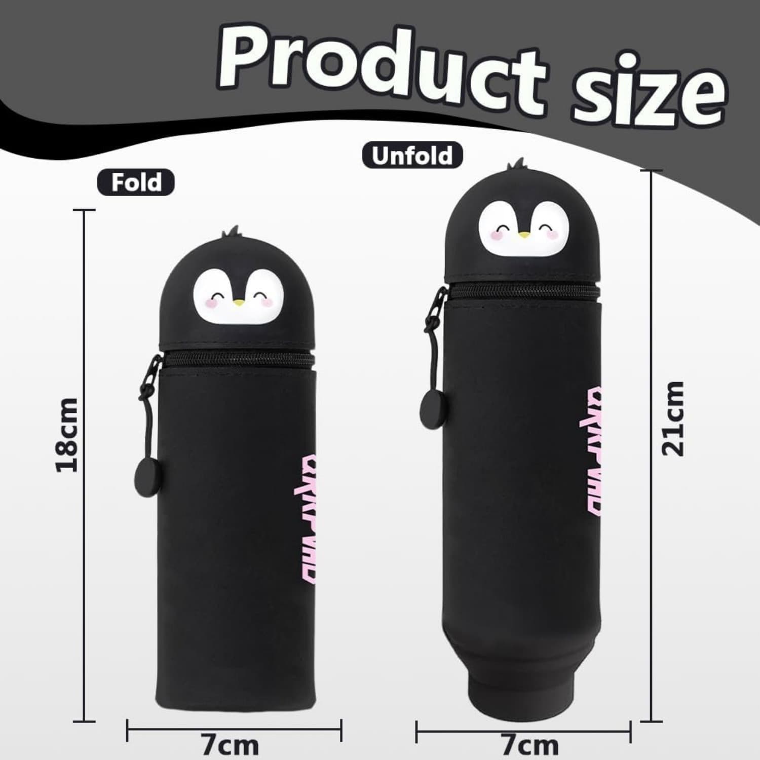 Weiches Silikon-Mäppchen mit Pinguin-Design und Aufsteller