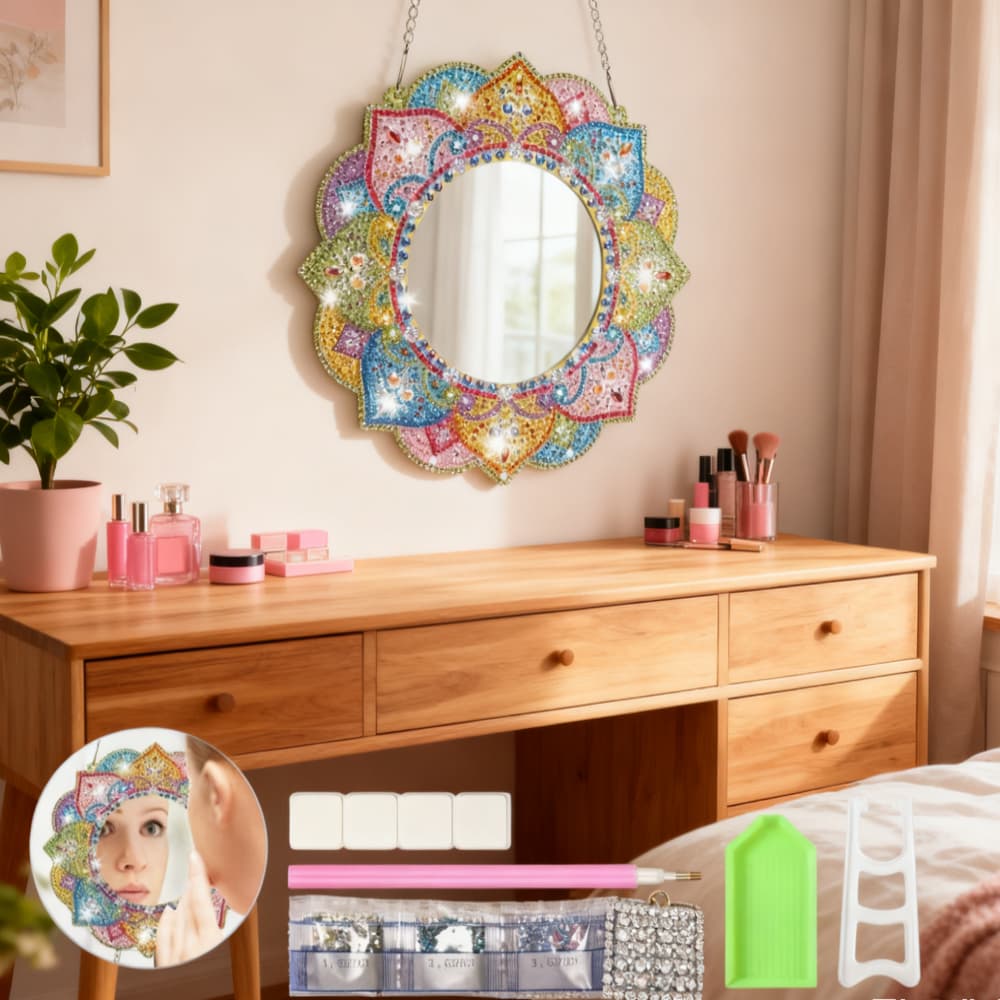 Diamond Painting Mandala Mirror DIY Craft Kit