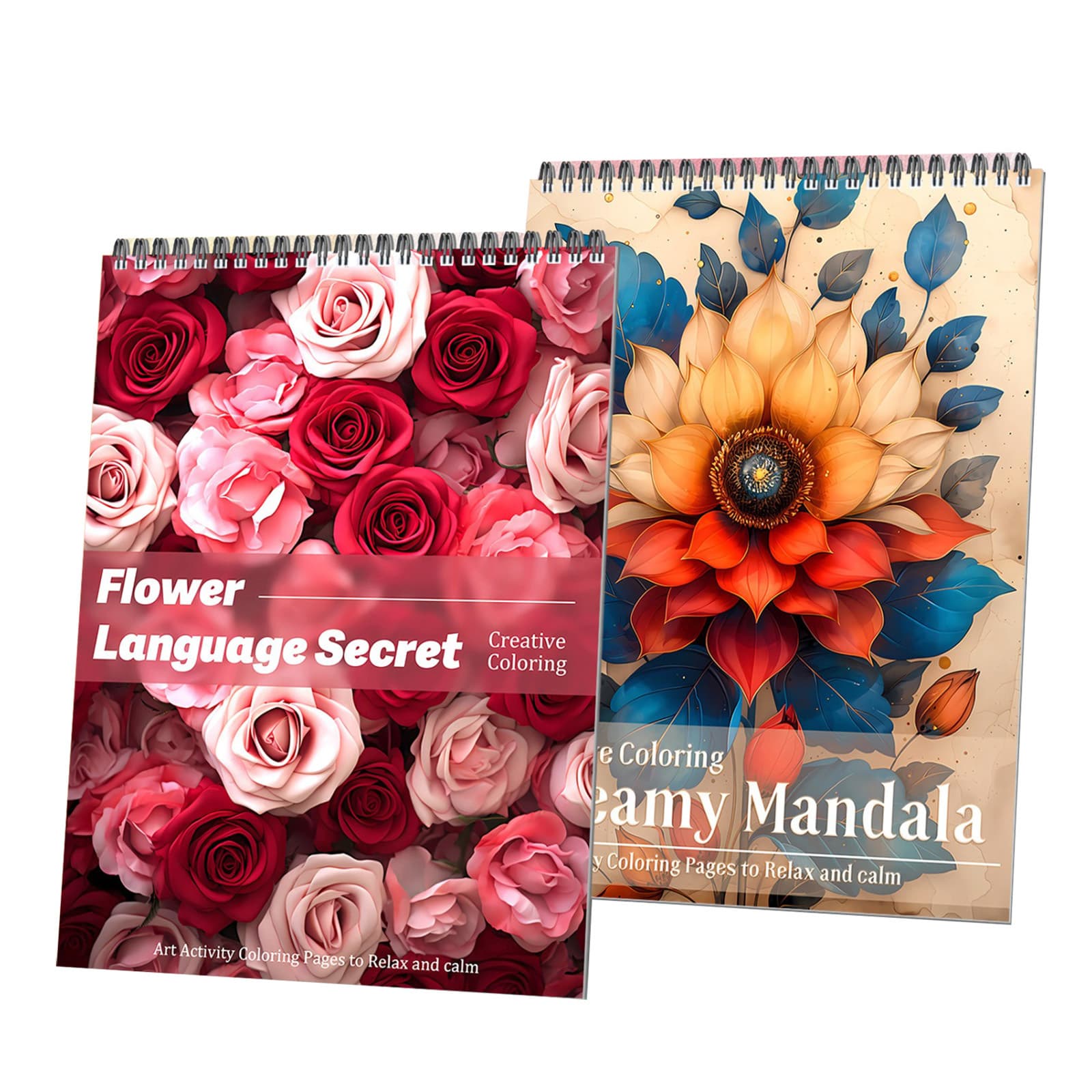 Set de livres de coloriage floral avec deux livres