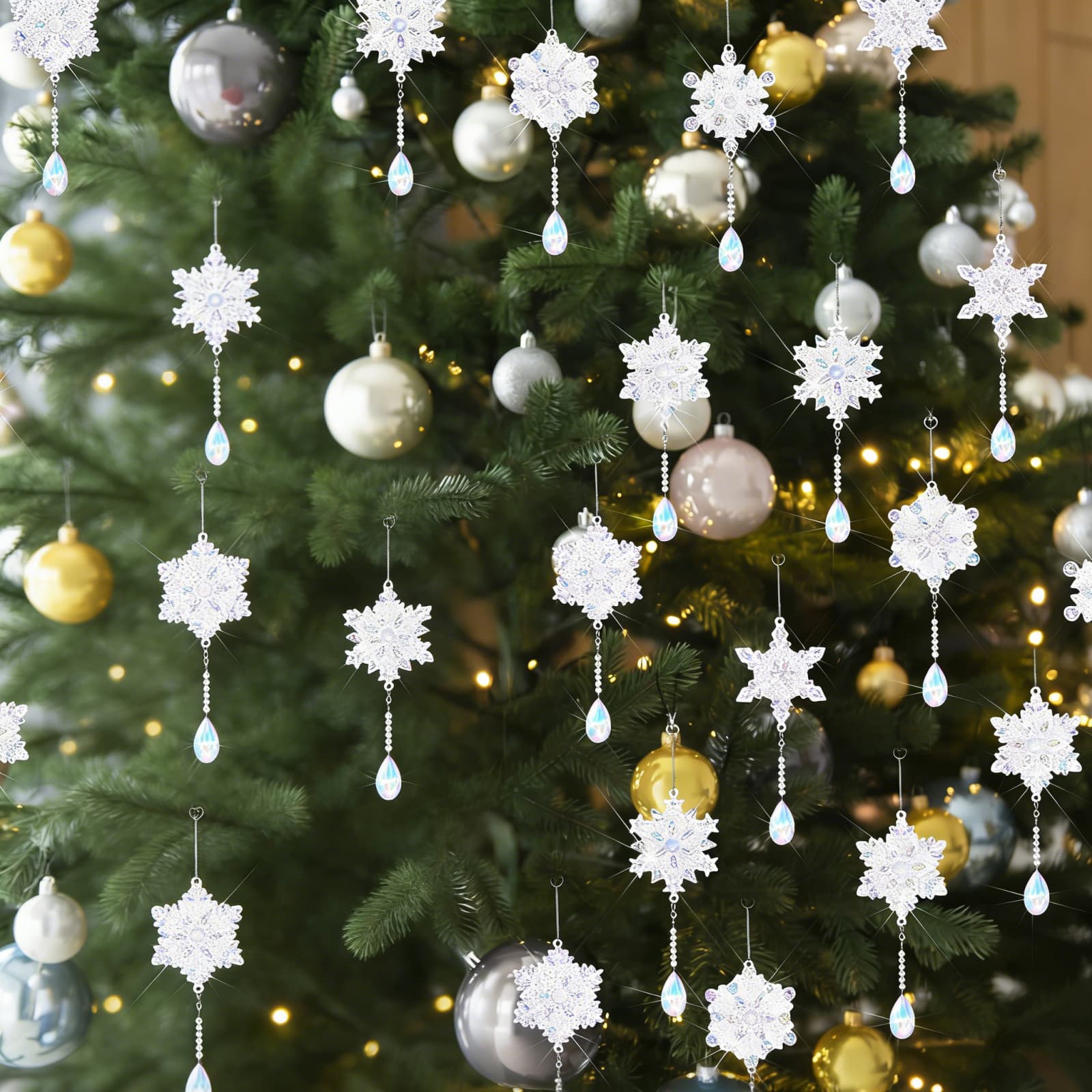 Ensemble de Noël de peinture diamant - 6 porte-clés DIY avec chaîne et pendentif