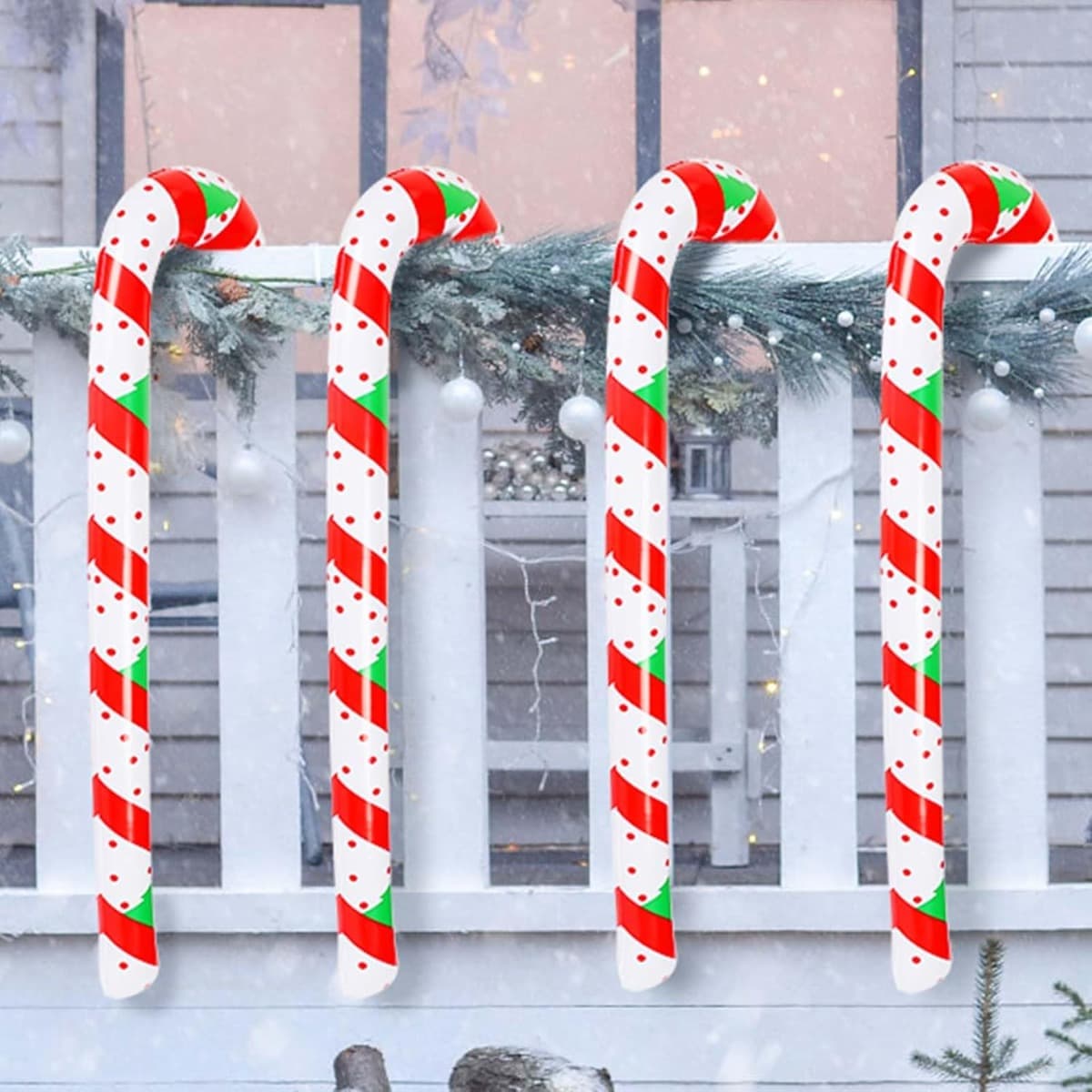 Aufblasbare Zuckerstangen 90 cm 4 Stück