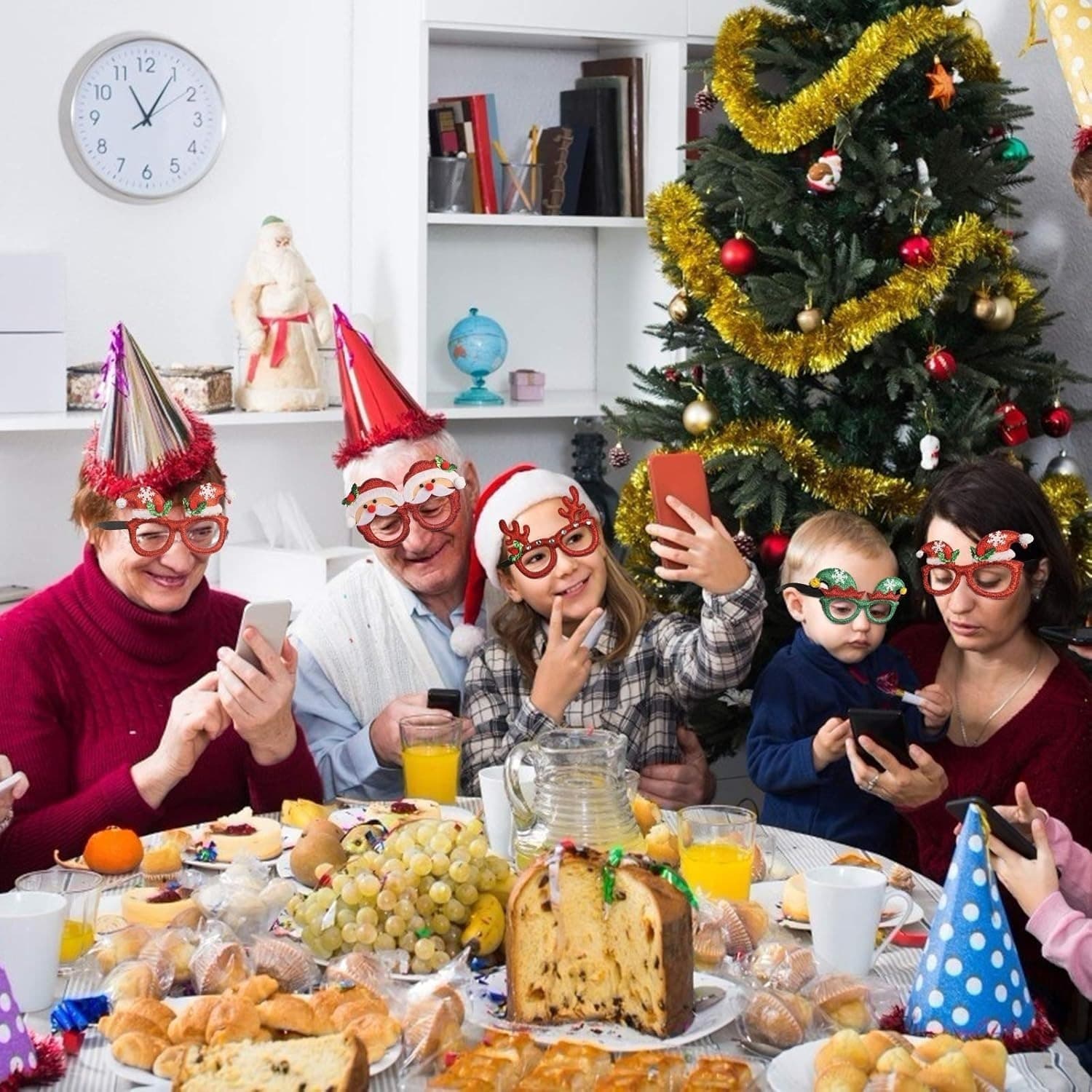 طقم 12 نظارة عيد الميلاد للحفلات