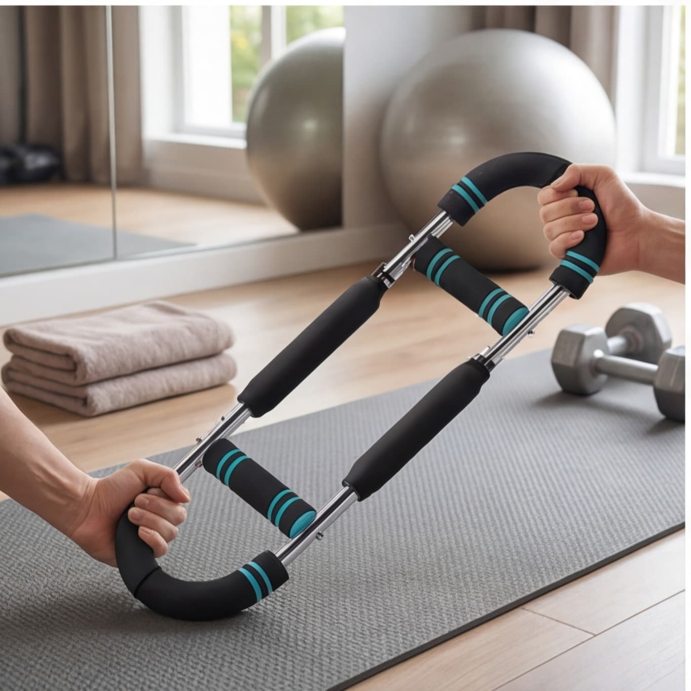 Multifunktionale U-förmige Trainingsmaschine Schwarz-Blau
