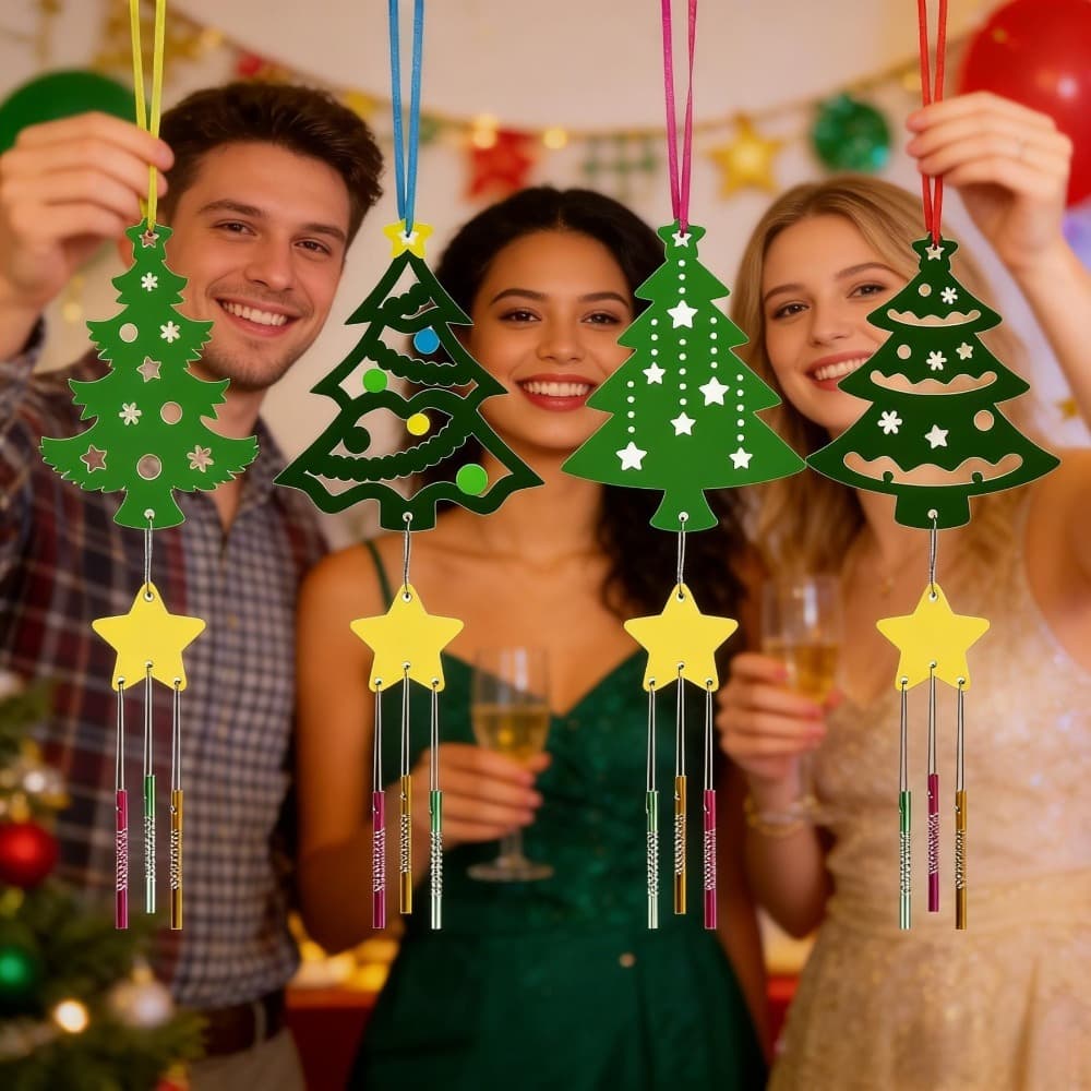 Kit créatif Noël 12 sapins et étoiles
