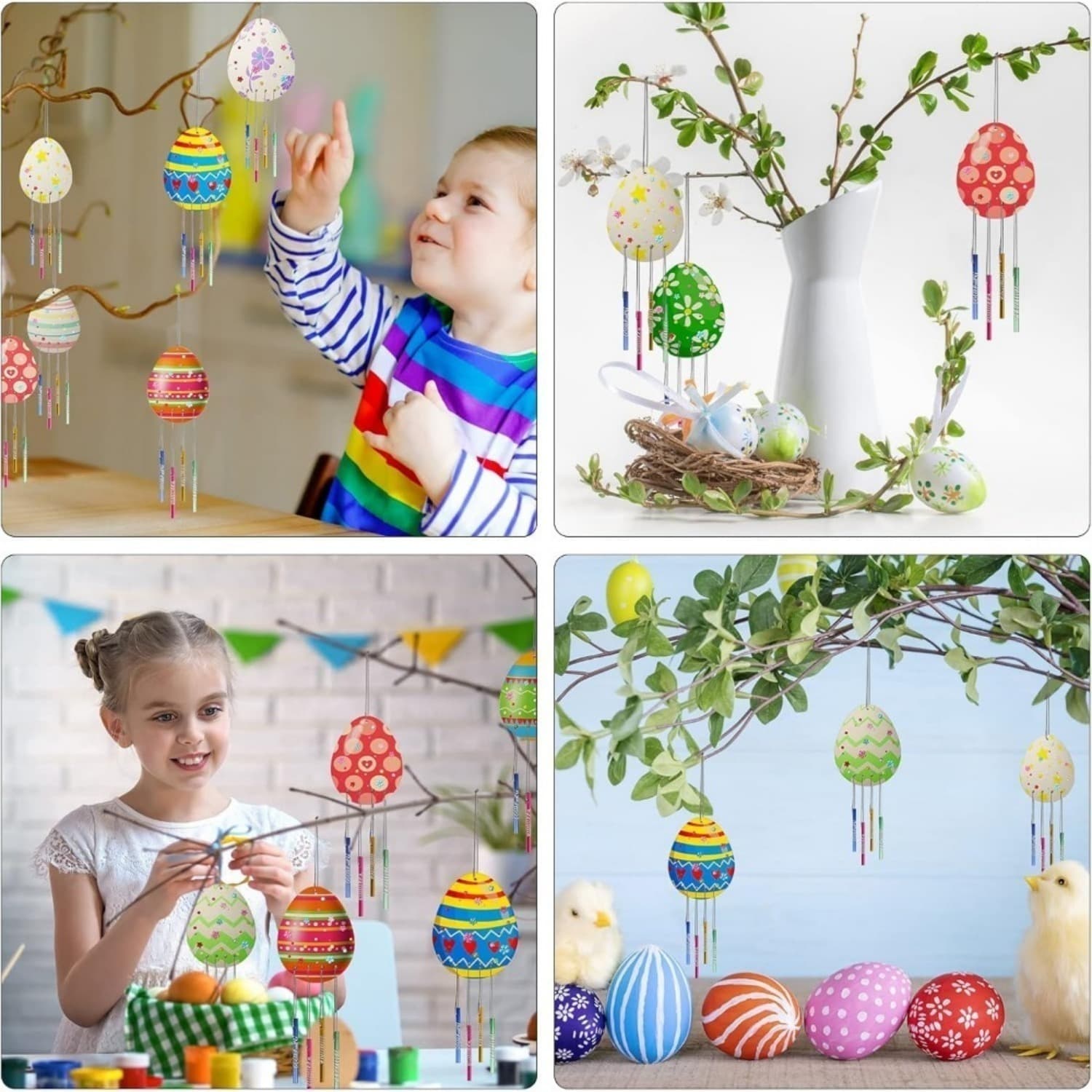 Set 10 pendentifs Pâques en bois à décorer