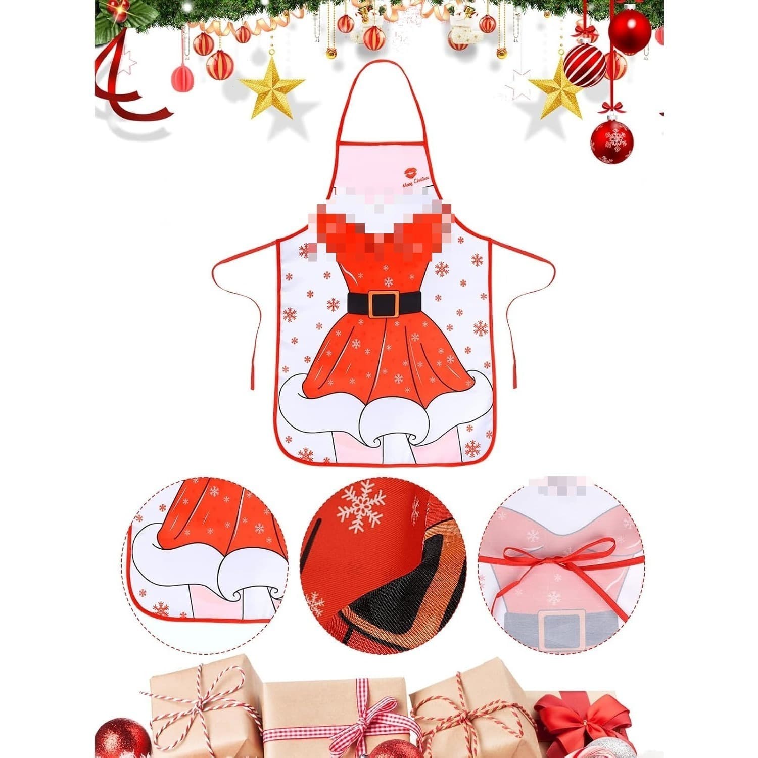 Lot de 2 tabliers Noël Père Noël rouge