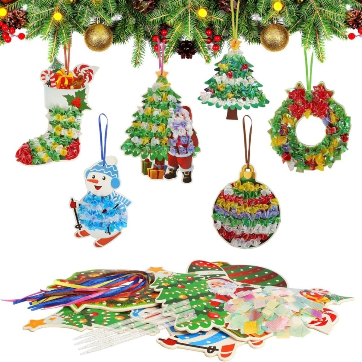 Kit créatif de Noël 12 pièces à peindre