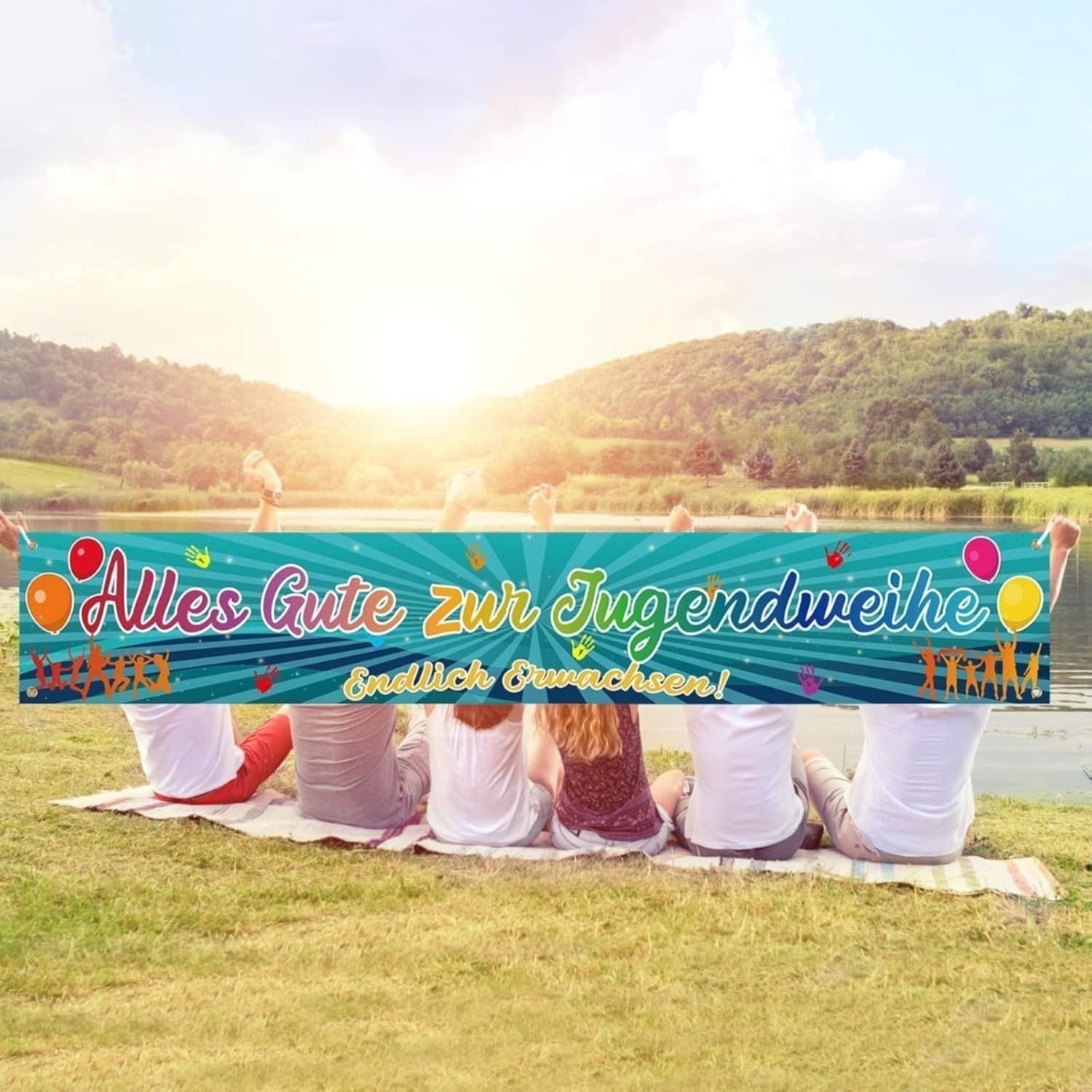 Jugendweihe Banner Set 300x50 cm für Feiern