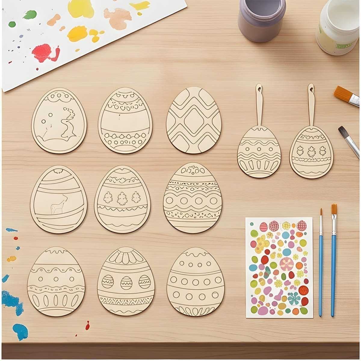 DIY Craft Kit with Wood Shavings, Brush, Cord, Stones