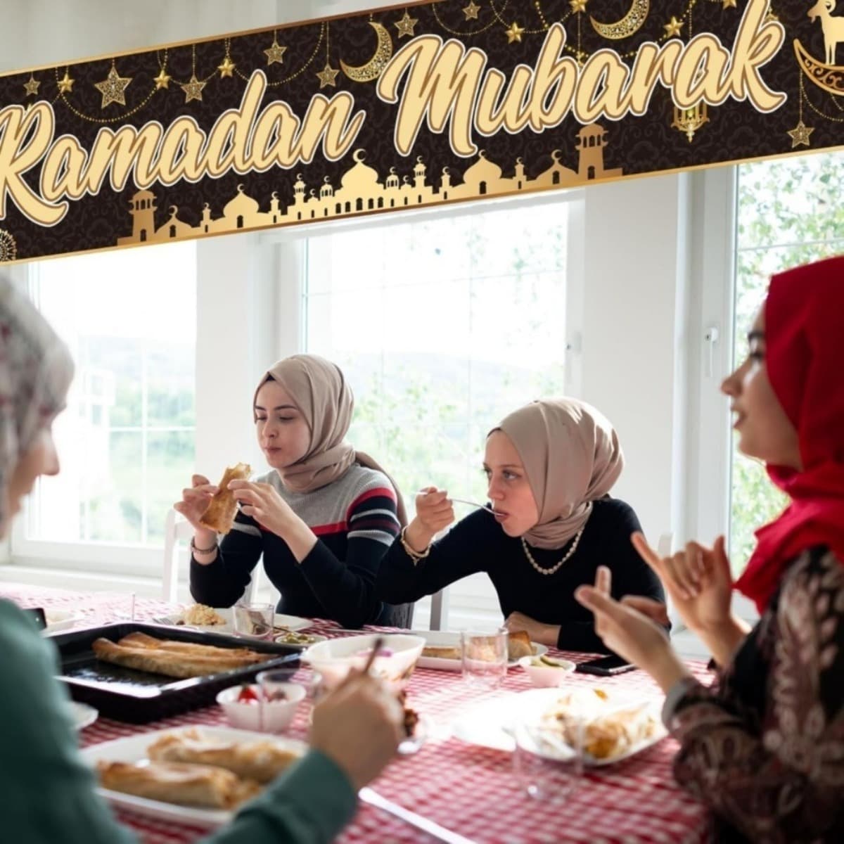 Große schwarze Ramadan Girlande Deko Feiern