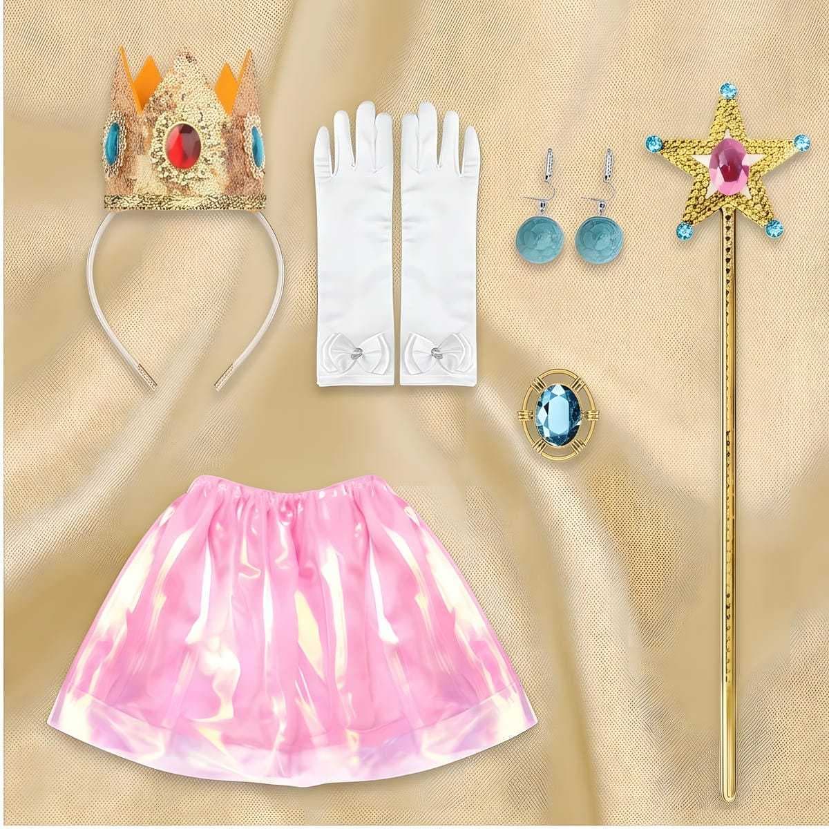 Prinzessin Peach Kostüm-Set für Partys und Feiern