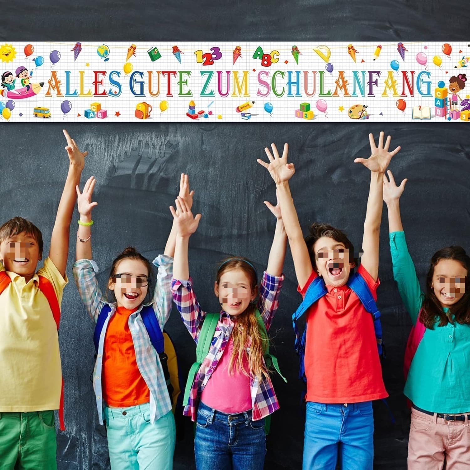 Schulstart Banner weiß 300x50 cm