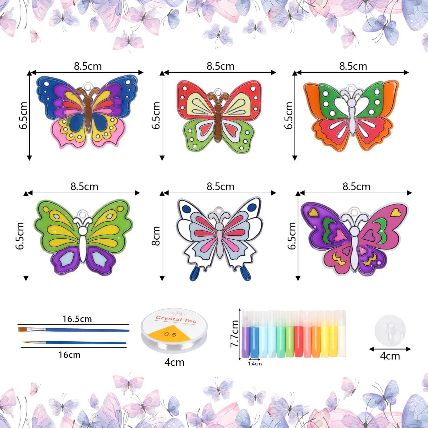 Butterfly Craft Kit 12 Acrylic Plates Set