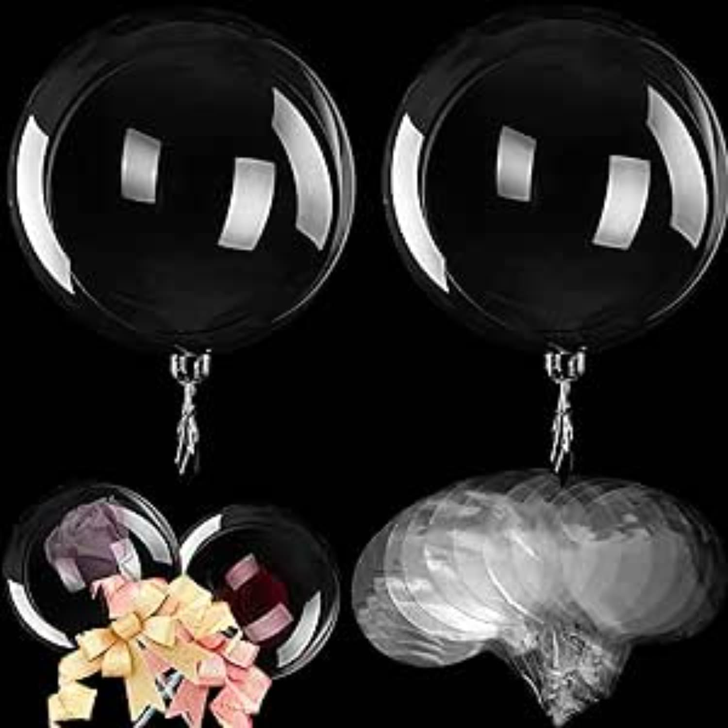 24 transparente Kristall-Luftballons 50 cm Partydeko