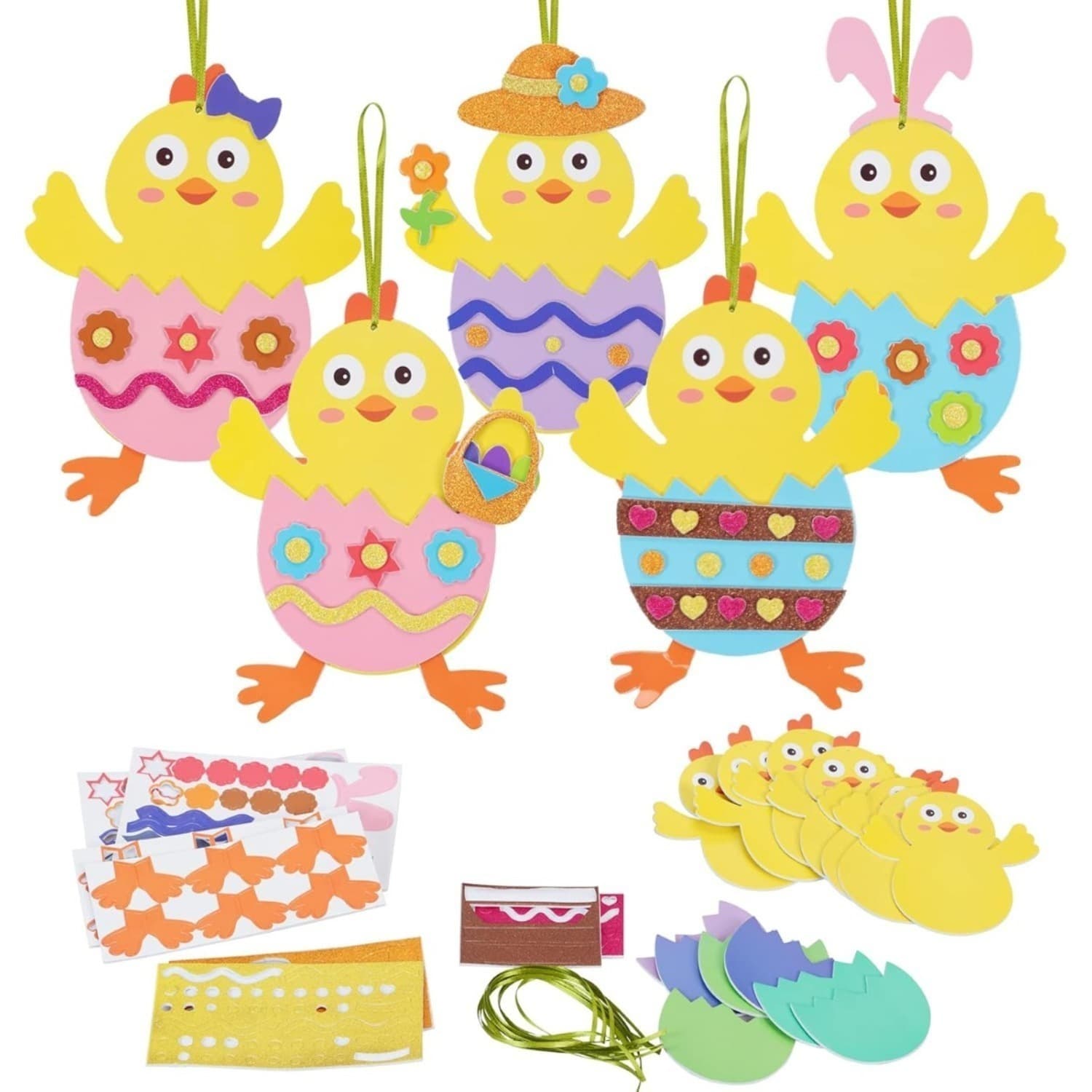 Kit créatif lapin de Pâques avec pièces en mousse, 12 pièces