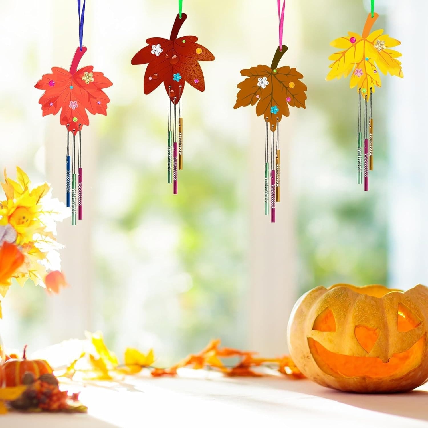 DIY Maple Leaf Wind Chime Decoration Set