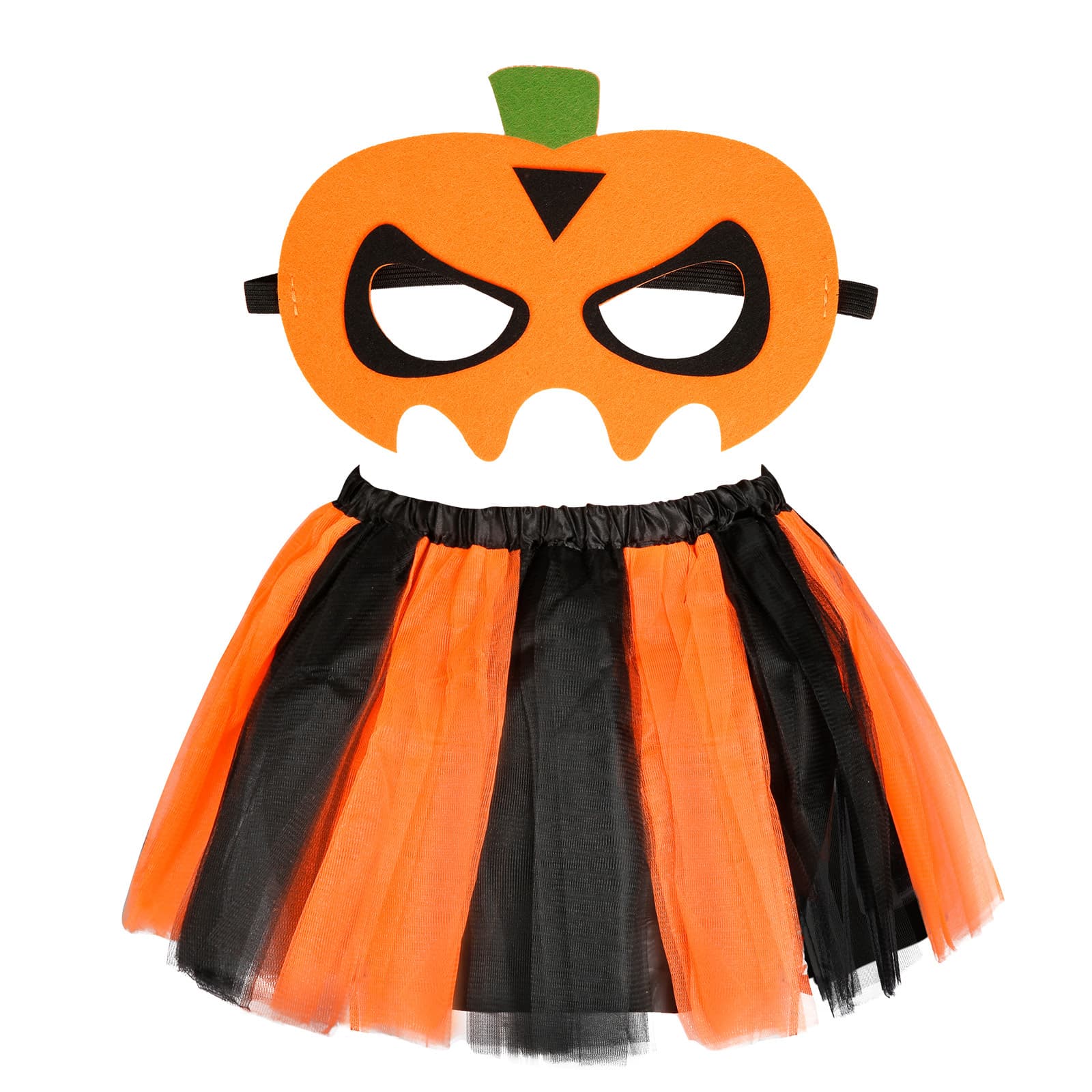 Halloween Kostümset mit Kürbismaske und Kleid