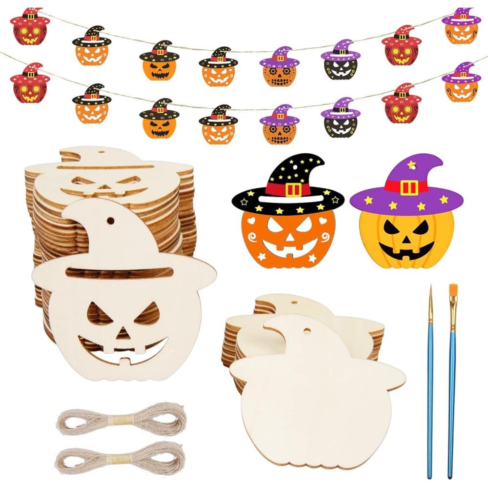 Kit fai da te Halloween in legno, 42 pezzi