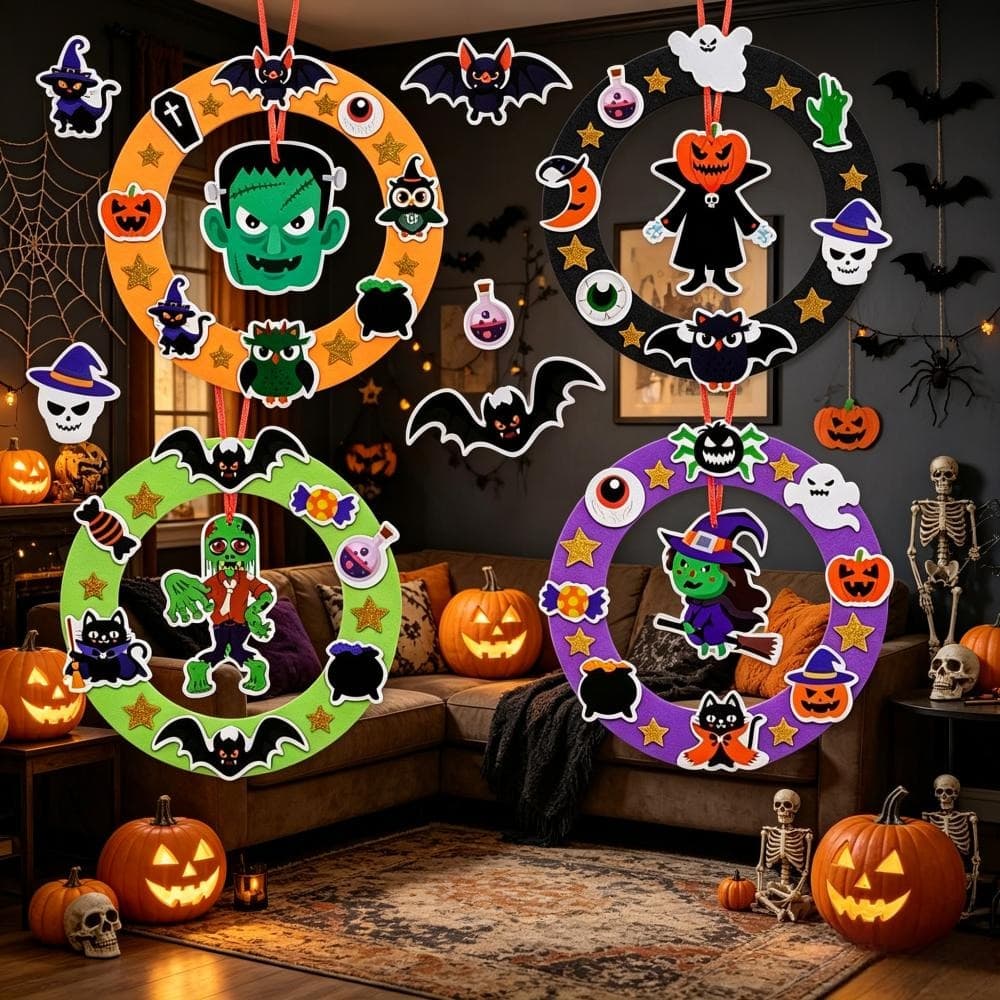 20-teiliges Halloween-Bastelset für Kränze mit Bändern