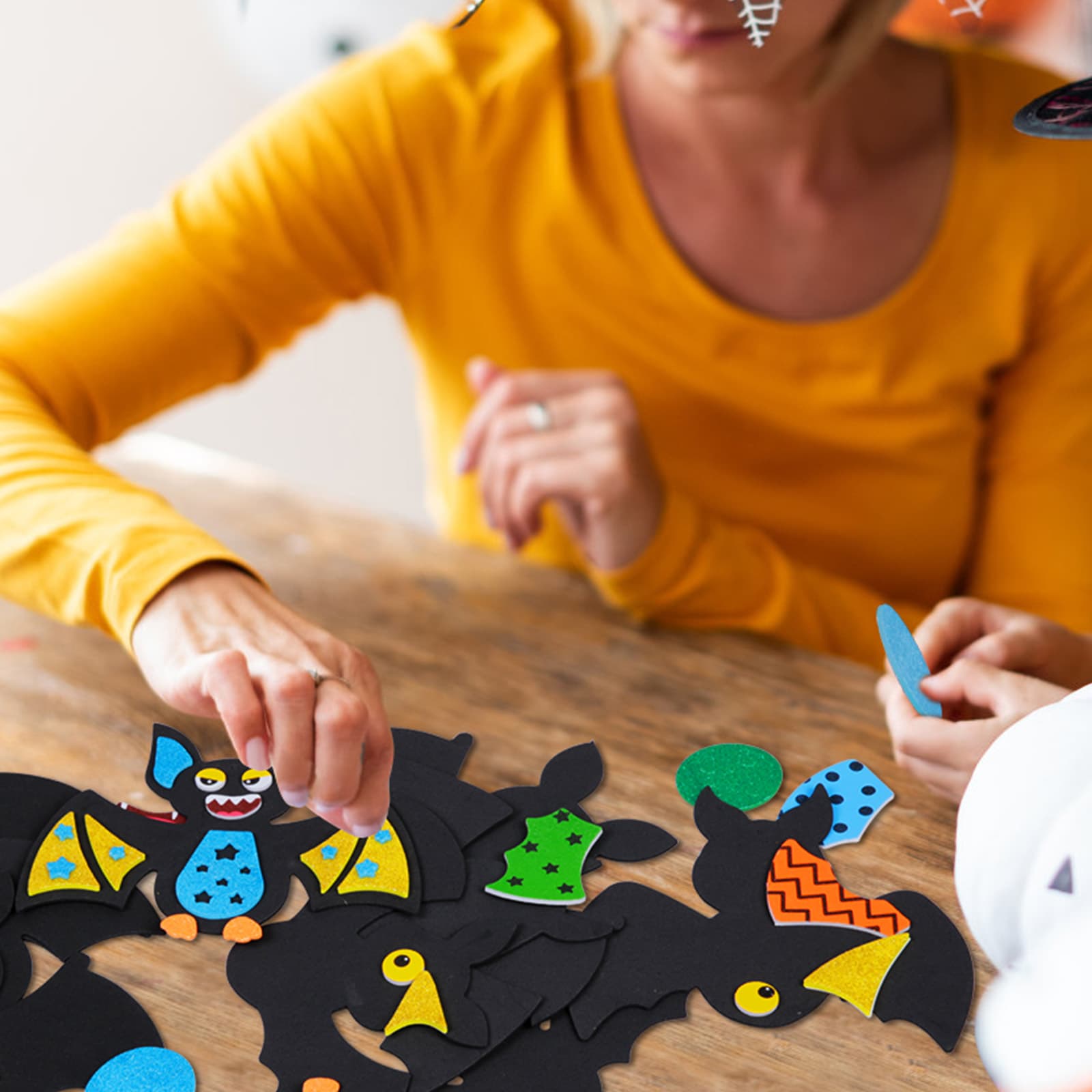 24-Piece Craft Kit with 12 Bat Shapes and 12 Ribbons