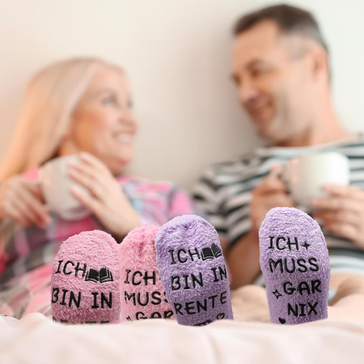 Ruhestand Geschenk-Socken, 2 Paar, rosa und lila