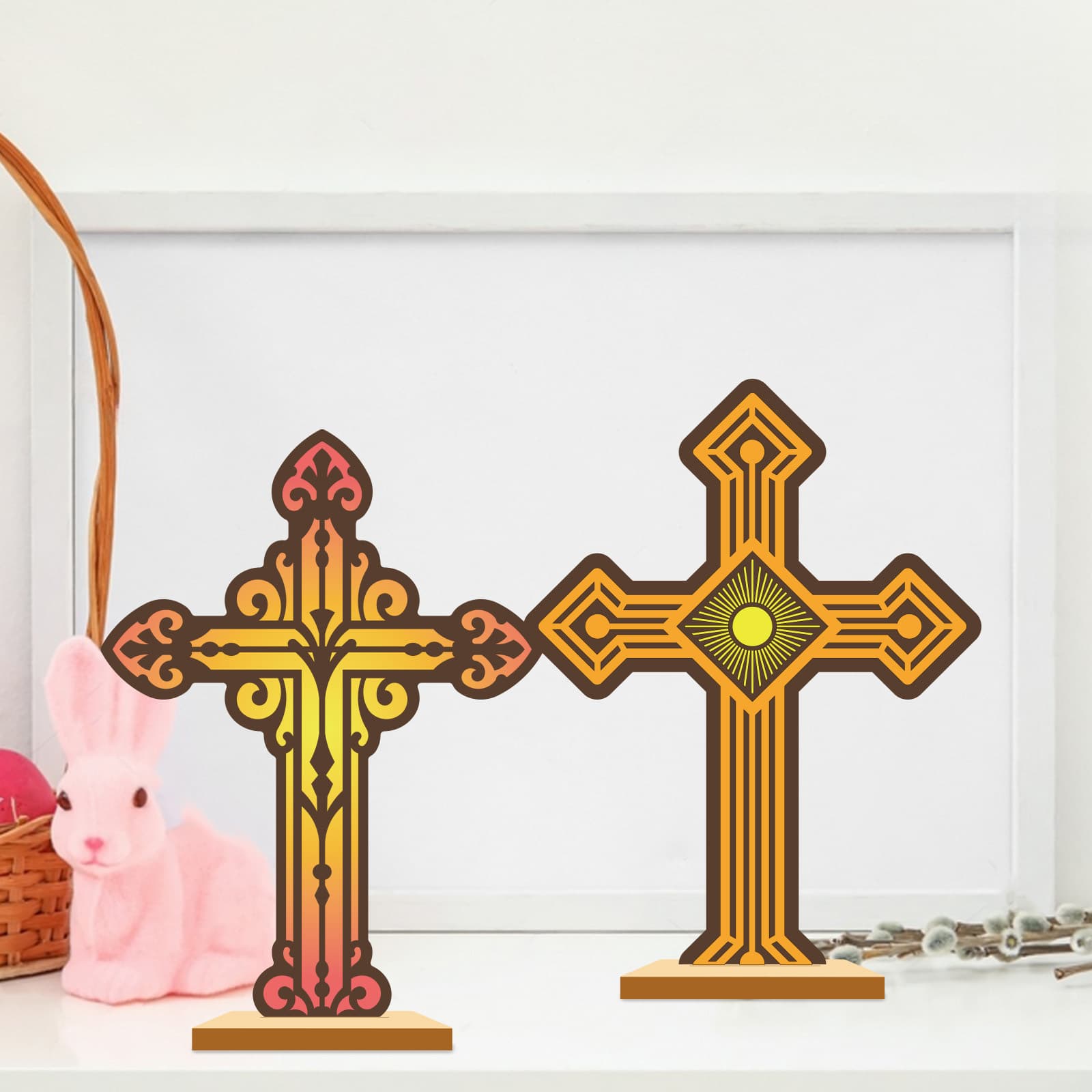 Kit bricolage croix en bois 9 pièces
