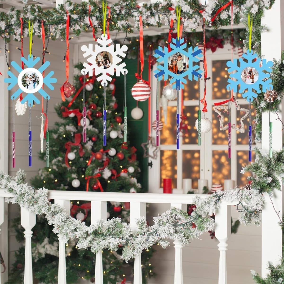 12-Piece Snowflake Craft Kit with Wind Chime